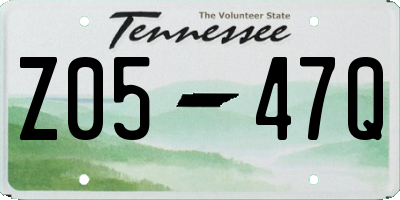 TN license plate Z0547Q