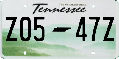 TN license plate Z0547Z