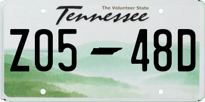 TN license plate Z0548D