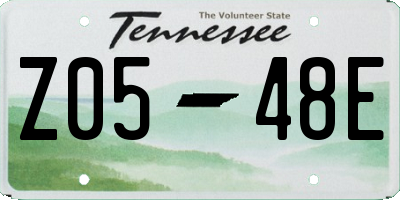 TN license plate Z0548E