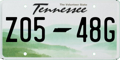 TN license plate Z0548G