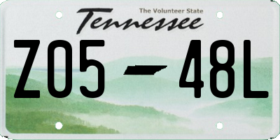 TN license plate Z0548L