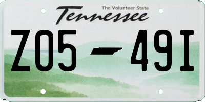 TN license plate Z0549I
