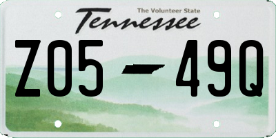 TN license plate Z0549Q