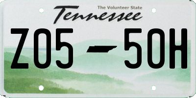 TN license plate Z0550H