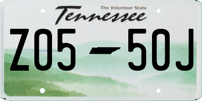 TN license plate Z0550J