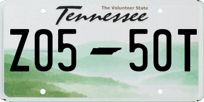 TN license plate Z0550T