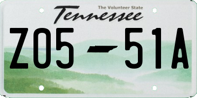 TN license plate Z0551A