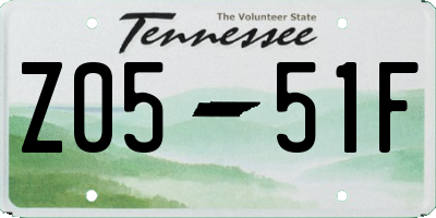 TN license plate Z0551F