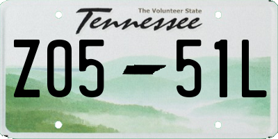 TN license plate Z0551L
