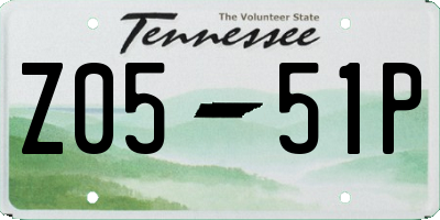 TN license plate Z0551P