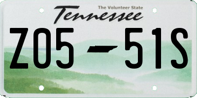 TN license plate Z0551S