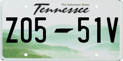 TN license plate Z0551V