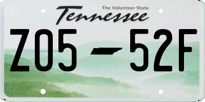 TN license plate Z0552F
