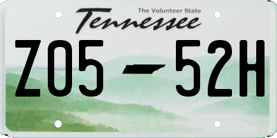 TN license plate Z0552H