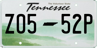 TN license plate Z0552P
