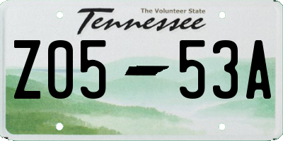 TN license plate Z0553A