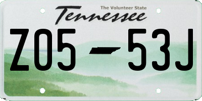 TN license plate Z0553J