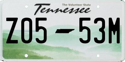 TN license plate Z0553M