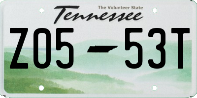 TN license plate Z0553T