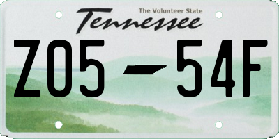 TN license plate Z0554F