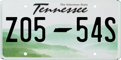 TN license plate Z0554S