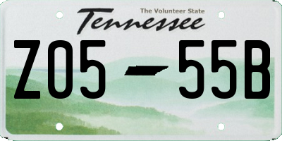 TN license plate Z0555B