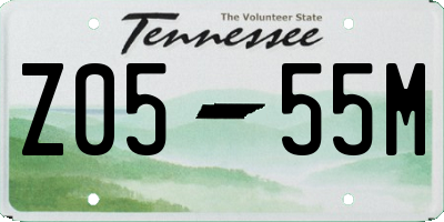 TN license plate Z0555M