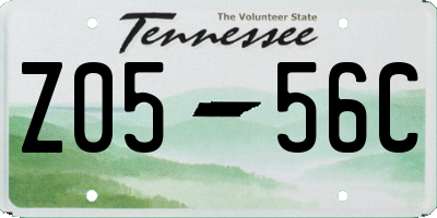 TN license plate Z0556C