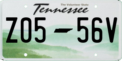 TN license plate Z0556V