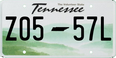 TN license plate Z0557L