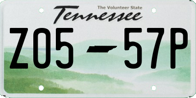 TN license plate Z0557P