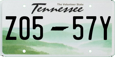 TN license plate Z0557Y