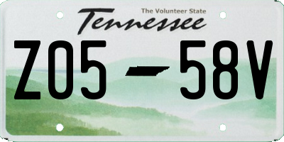 TN license plate Z0558V