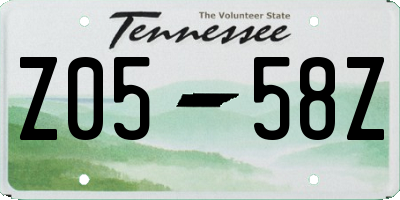 TN license plate Z0558Z