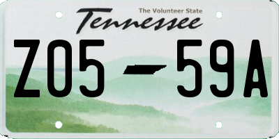 TN license plate Z0559A