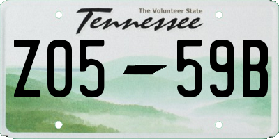 TN license plate Z0559B