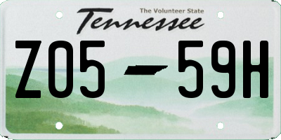 TN license plate Z0559H