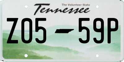 TN license plate Z0559P