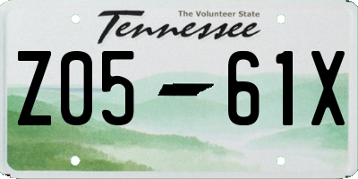 TN license plate Z0561X
