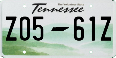 TN license plate Z0561Z