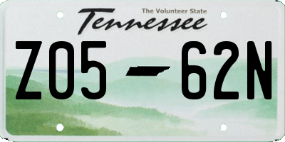 TN license plate Z0562N