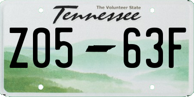 TN license plate Z0563F
