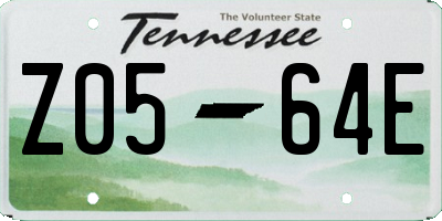 TN license plate Z0564E