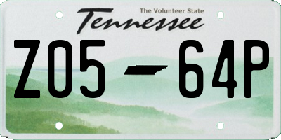 TN license plate Z0564P
