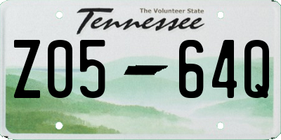 TN license plate Z0564Q