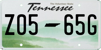 TN license plate Z0565G