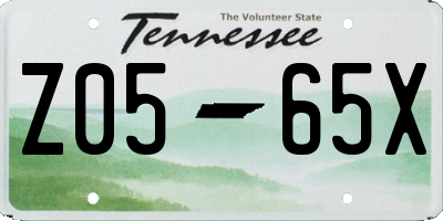TN license plate Z0565X