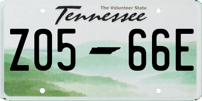 TN license plate Z0566E