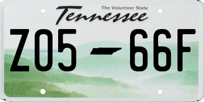 TN license plate Z0566F